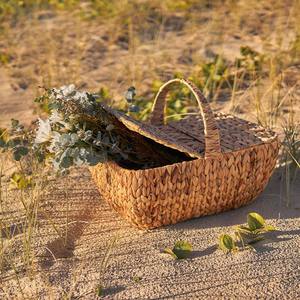 Hot Trend Vintage Style Water Hyacinth <b>Picnic</b> <b>Basket</b> Hand Woven in Natural Colour for Home Garden Harvest Gathering - Product Image 3