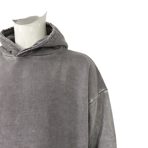 เสื้อมีฮู้ดแบบสวมหัวสำหรับผู้ชายเสื้อสเวตเชิ้ตผ้าฟรอคเตอร์ผ้าคอตตอนผ้าเปียกแนววินเทจผ้า100% มีปัญหาปักลาย - Product Image 3