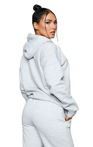 ชุดวอร์ม2ชิ้นแบบสวมศีรษะมีฮู้ดแบบโอเวอร์ไซส์ของผู้หญิงชุดวิ่งแบบพับมีกระเป๋าด้านหน้าชุดวอร์ม - Product Image 2