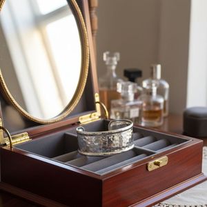 Women Elegant Open <b>Cuff</b> <b>Bracelet</b> Made from Brass <b>Silver</b> Plated with Designer Custom Engraved Jewelry Gift at Wholesale Price - Product Image 6