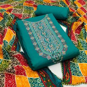 RN Exclusive Women's Silk Dress Material Suit Ethnic Style Hand-painted Pattern for Regular Use Four Seasons Non-Woven Other - Product Image 5