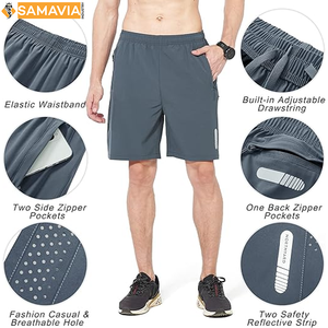 Pantalones cortos atléticos personalizados para hombre Pantalones cortos de malla de secado rápido con cordón en la cintura para correr en el gimnasio - Product Image 5