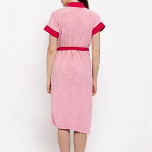 Peignoir d'hiver pour femmes grande taille, ensemble de peignoirs longs et doux, col simple à nœud, taille élastique, tissu en laine peignée respirant 100% - Product Image 4