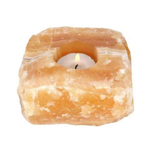 เชิงเทียนเกลือหิมาลายันคริสตัลธรรมชาติสีชมพูหินเกลือชาแสงทำด้วยมือจากเกลือหิมาลัยดิบ - Product Image 6