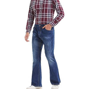 Jeans évasés personnalisés pour hommes, jeans slim empilés à la mode, à vendre en ligne au meilleur prix - Product Image 2