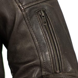 Customizable <b>Thin</b> Cow Leather <b>Jacket</b> for <b>Men</b> Water-Resistant 100% Genuine Leather Slim Fit Stand Collar Canvas Custom Color - Product Image 4