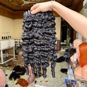 Productos de cabello humano rizado birmano de Venta caliente cabello crudo vietnamita paquetes de trama de doble dibujado proveedor de cabello rizado suave y sedoso - Product Image 2