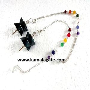 Hecho a mano negro ágata Merkaba montado péndulo piedra Natural cristal piedra preciosa Chakra curación recuerdo tallado técnica mascota - Product Image 2