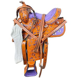 Vente en gros de selles de course de baril en cuir véritable de qualité supérieure faites à la main selles de cheval occidental selles de rodéo en vrac approvisionnement direct d'usine - Product Image 1