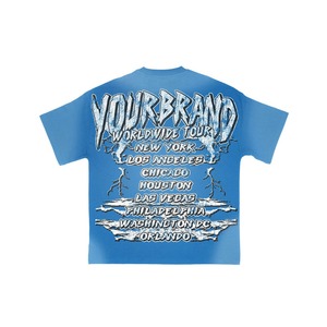 100% Cotton Men's Sun Fade Streetwear Graphic Tees Custom Printed Acid Wash Crew Neck Casual Breathable with <b>Badge</b> Decoration - Product Image 2