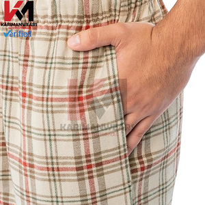 Ensemble de pyjama en coton pour homme, col en V, ensemble de vêtements de détente, poche, doux, respirant, vêtements de nuit, haut à manches courtes, pantalon long, vêtements de détente - Product Image 6