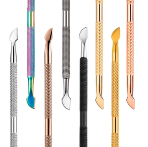 Raspador recortador de cutículas negro profesional Acero inoxidable Triángulo Empujador de cutículas Cuchara Salón Suministros de uñas Herramientas para dedos - Product Image 3