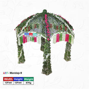 Mandap de celosía artificial verde y espléndida - Product Image 2