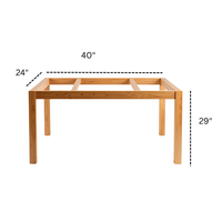 Cadre de table en bois de caoutchouc massif durable, haute capacité de charge, construction robuste, base de table à manger, bureau, salon, salle de bain, cuisine