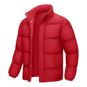 Veste polaire d'hiver en coton rembourrée pour hommes, résistante à l'eau, coupe-vent, à col montant, isolée et décontractée - Product Image 4