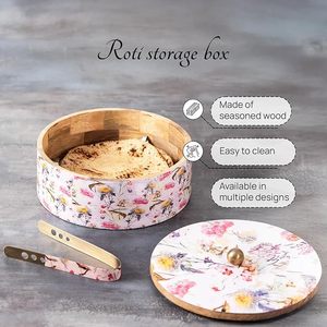Caja de Madera Pulida para Guardar Roti, para Mantener los Alimentos Limpios y Seguros, Caja de Madera para Chapati con Tapa Elegante de AALIYAN IMPEX - Product Image 3