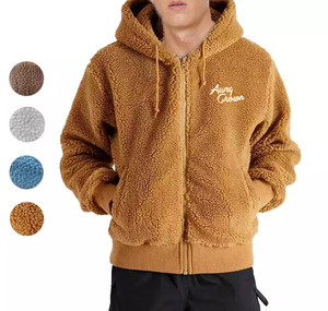 OEM personalizado registro Sherpa polar Sudadera con capucha personalizado Sherpa polar sudaderas con capucha peso pesado grueso piel pulóver sudaderas con capucha para los hombres - Product Image 1