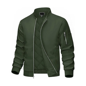 2025 nouveau imperméable Vintage col montant avant Logo Streetwear Bomber OEM haute qualité fermeture éclair veste pour hommes - Product Image 1