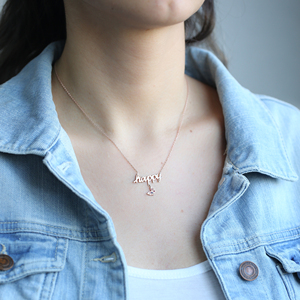 จดหมายมีความสุขผีเสื้อเสน่ห์การออกแบบตุรกีขายส่งที่ทำด้วยมือ925เงินสเตอร์ลิงจี้สร้อยคอ - Product Image 4