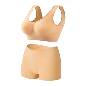 Ensemble de soutien-gorge de Sport sans couture grande taille pour femmes taille haute garçons sous-vêtements courts soutien-gorge Push up respirant dames soutien-gorge et culotte - Product Image 2
