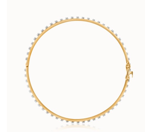 Bracelet tennis en or jaune et diamants taille baguette, serti en canal, bijoux de mariage classiques géométriques pour femme - Product Image 2