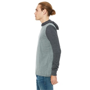 Camiseta con capucha de manga larga de calidad premium para hombre, colores tri-blend con estampado, Sudadera con capucha de talla grande de otoño 250MGSM - Product Image 2