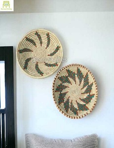 Handcrafted Art Deco Movable Bamboo Rattan <b>Wicker</b> Seagrass Rope Still Life Multi-Functional Hanging <b>Wall</b> Mounted Home <b>Decor</b> - Product Image 3