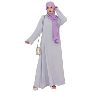 Solid Color Womens Abaya Modest Islamic Prayer Robe Long Sleeves Lightweight Dubai <b>Maxi</b> <b>Dress</b> Muslim Women Eid Wear - Product Image 1
