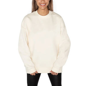 <b>Women</b> Premium Quality <b>Fleece</b> Pullover Double Sided Cotton Round Neck Drop Shoulder Pullover Sweatshirts BY AMAZING INDUSTRIES - Product Image 3