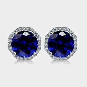Quartz bleu pierres précieuses bijoux pour femmes argent Boho Style boucles d'oreilles bijoux 925 en argent Sterling tendance boucles d'oreilles faites à la main - Product Image 1