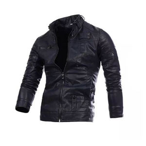 Vente chaude nouveaux hommes en peau de mouton véritable veste en cuir Slim Fit Biker moto veste tenue décontracté Bomber veste d'hiver - Product Image 2