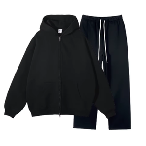 Solid Color Pullover Blank Sweatsuit 2 Piece Sweatpants and Hoodies Set High Quality <b>Plain</b> <b>Tracksuits</b> - Product Image 5
