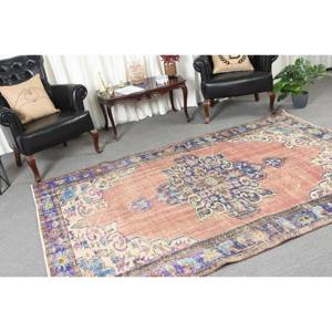 Tapis en laine bleu Beige classique 5.9x8.4 pieds Design Patchwork turc fait à la main pour salon chambre Rectangle couloir en peluche Latex - Product Image 2