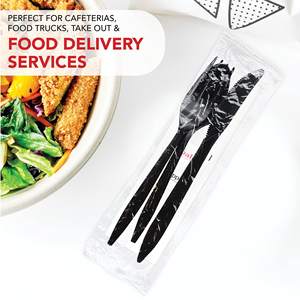 Paquetes de Cubiertos Desechables Ecológicos Richfull para Fiestas, Saleros y Pimenteros - Cantidad Personalizable, Biodegradables y Ecológicos - Product Image 1