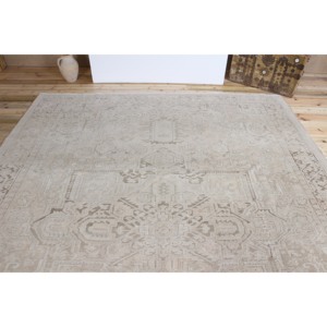 พรมขนาด 9.3x11.6 ฟุต, พรมตุรกี, พรมขนสัตว์สีเบจลายเรขาคณิตสไตล์วินเทจ - Product Image 4