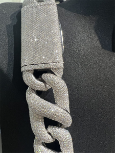 Hot Selling 925 Sterling <b>Silver</b> VVS Moissanite Round Brilliant Cut Cuban Chain Hip Hop Style Men's Customizable Color <b>Necklace</b> - Product Image 4