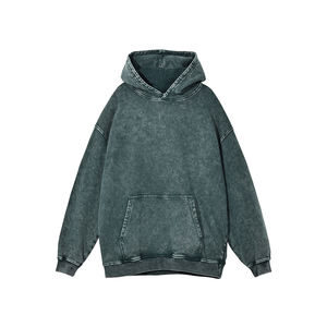 เสื้อฮู้ดดี้ผู้ชายทรงโอเวอร์ไซส์ ผ้าคอตตอน 100% หนัก 400 กรัม ซักกรด ทรงปกติ ปักโลโก้แบบกำหนดเอง เป็นมิตรกับสิ่งแวดล้อม - Product Image 5