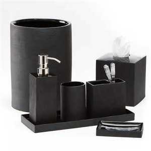 Dispensador de jabón de decoración de baño de Color blanco y negro de diseño elegante, soporte para cepillo, caja de pañuelos, jabonera para accesorios de baño - Product Image 6