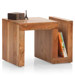 Mesa cuadrada minimalista con el mejor precio y muebles de madera maciza asequibles Producto Estantería Espacio de TV Almacenamiento múltiple Multiusos