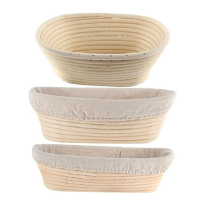 Juego de cesta de prueba de pan de ratán natural con tela de revestimiento-Ideal para hornear pan, cesta de prueba de pan de ratán más vendida - Product Image 5