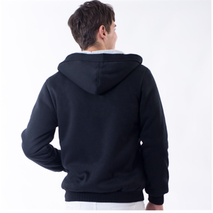 Sudadera con capucha de ajuste regular de lana impermeable transpirable de invierno Unisex grueso con cremallera y logotipo personalizado de alta calidad - Product Image 6