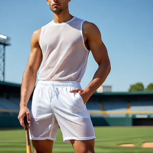 Shorts transparents à séchage rapide pour hommes, shorts transparents en maille moulante avec boutons à la taille et fermeture éclair, shorts sexy d'été pour hommes, garçons - Product Image 2