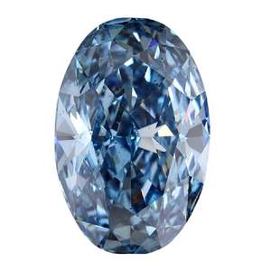 Diamant de laboratoire de taille ovale de 5,20 carats, bleu vif fantaisie, SI1 - Product Image 2