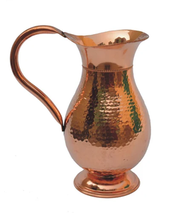 Jarra de Agua de Cobre Martillado Elegante con Asa de Latón y Base Mate para una Hidratación Ayurvédica Premium - Product Image 2