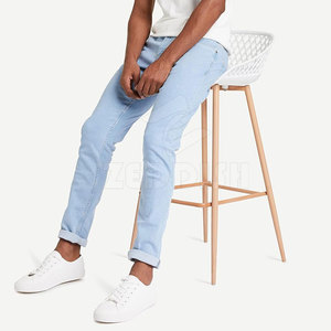 Jean décontracté en denim coupe droite mi-haute pour homme grande taille, confortable et respirant, motif uni, idéal printemps-été-automne – Meilleures ventes - Product Image 3