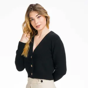 Zuleika Tinh Khiết Trinh Merino Len V Cổ Cardigan Made Trong Ý Với Mẹ Của Nút Ngọc Trai