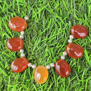 สร้อยคอลูกปัดมุกธรรมชาติขนาด8มม. สร้อยโชคเกอร์ทำมือสร้อยคอ Ms-wc-001งานฝีมือ - Product Image 1