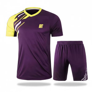 Uniforme de Tenis para Hombre, Conjunto de Camiseta y Pantalones Cortos de Tela Elástica, Cómodo para Entrenamiento al Aire Libre - Product Image 1