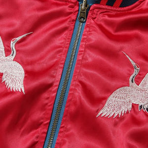 Blouson d'aviateur personnalisé grande taille pour hommes coupe-vent et baseball réversible brodé en satin tissé 100% polyester vêtements longs - Product Image 4