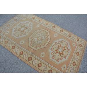 Clásico naranja Beige 4x6ft Vintage turco alfombra hecha a mano lana bambú seda Patchwork diseño para vivir rectángulo pasillo látex - Product Image 4